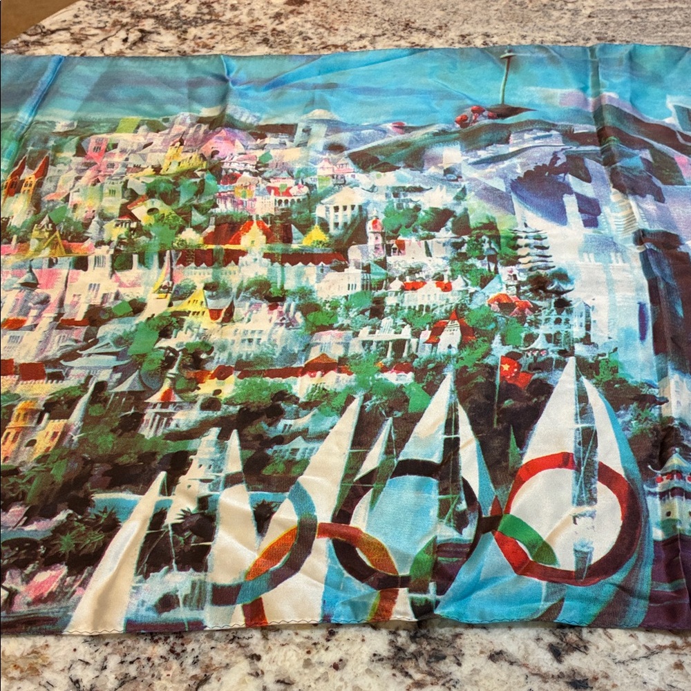 Colorful Scenic Print Scarf